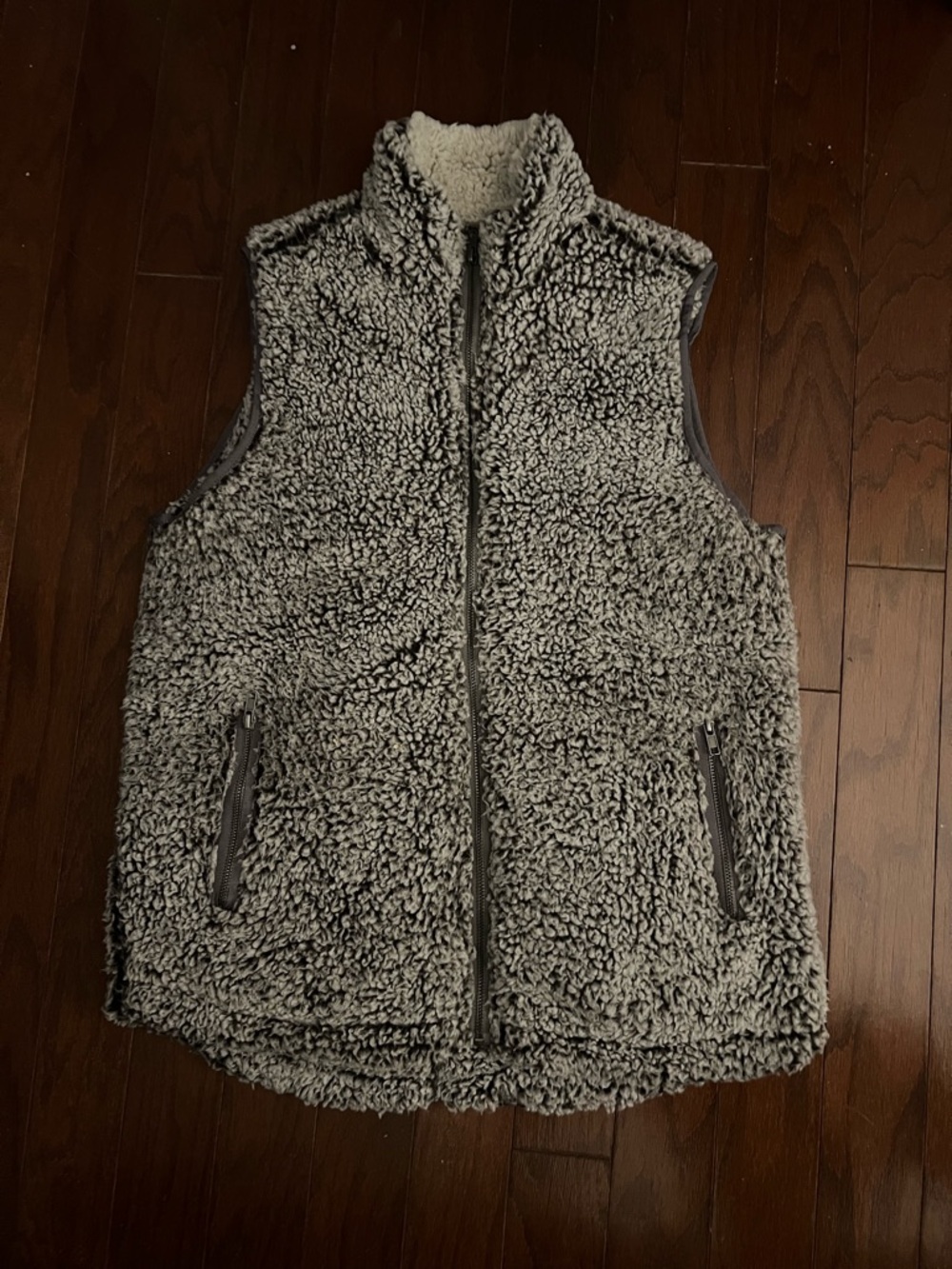 Thread & Supply Light Gray Sherpa Zip Vest